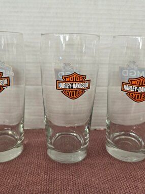 Trio Harley Davidson Beer Glasses Great shape
